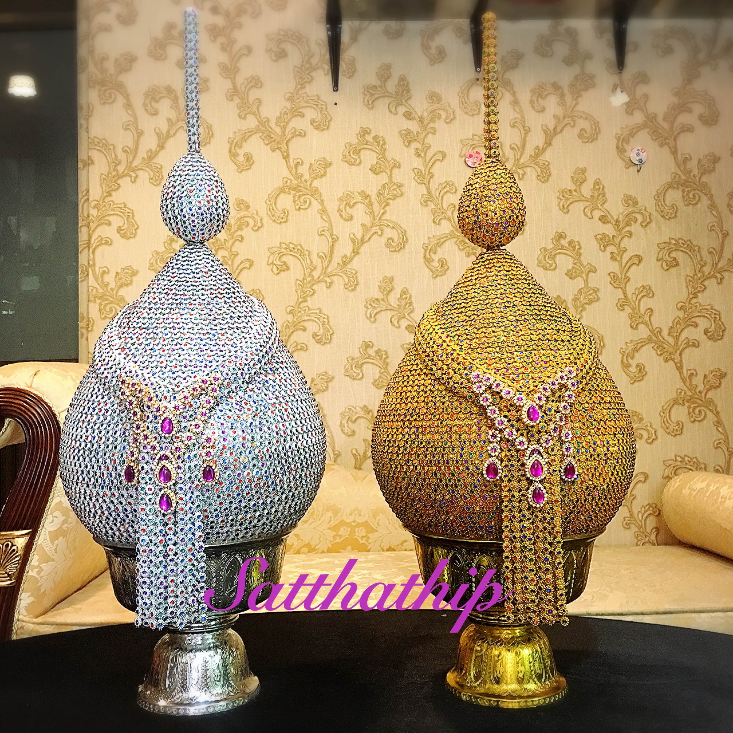 พานพุ่ม - พานพุ่มสักการะ - พานพุ่มเงินทอง - พานพุ่มนพเก้า [12 นิ้ว/ 6,800บาท/คู่]