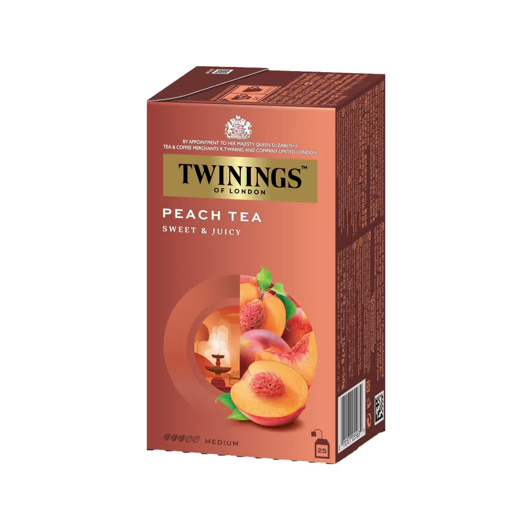 ชาทไวนิงส์ พีช ชนิดซอง 50 กรัม (2กรัมx25 ซอง) Twinings Peach Tea 2gx25 bags (05-3554)