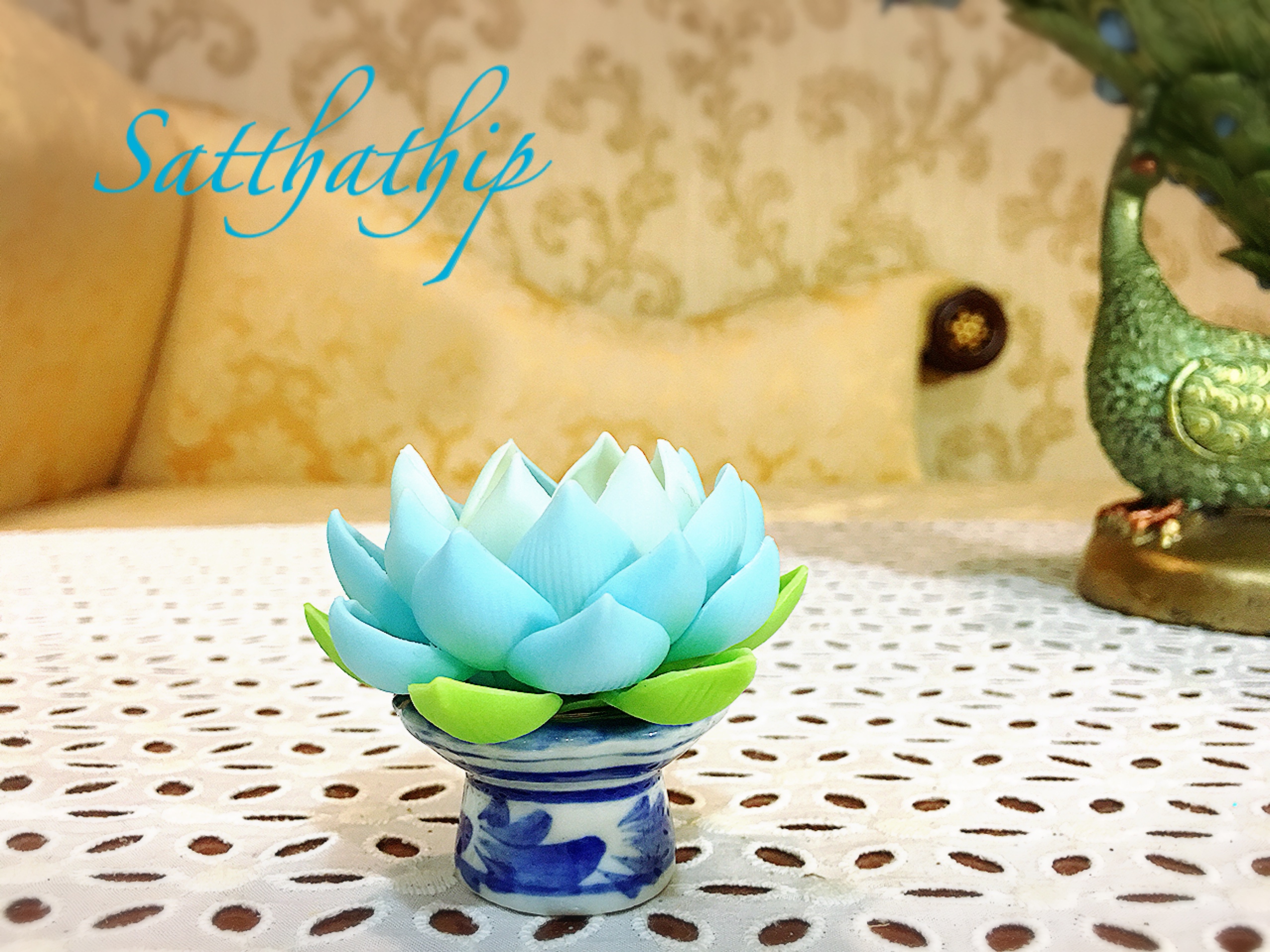 ถาดบัว ประดิษฐ์จากดิน/ ฐานบัว ประดิษฐ์จากดิน/ ถาดบัว-Lotus Tray