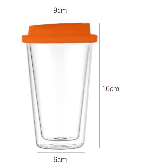 แก้ว2ชั้น,แก้วใส,แก้วสองชั้น350ml,แก้วฝาปิดซิลิโคน