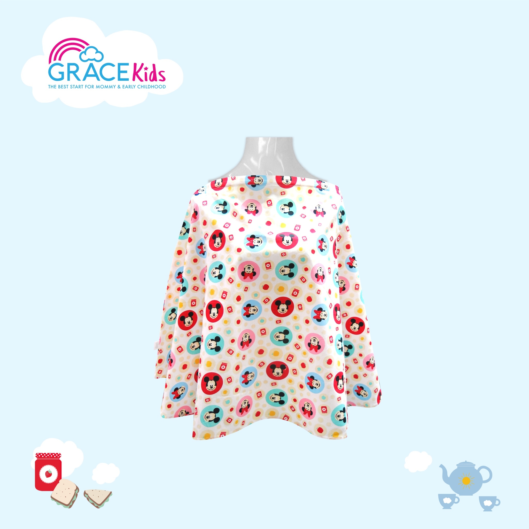 GraceKids x Disney ผ้าคลุมให้นม Mickey & Minnie Time for a Picnic