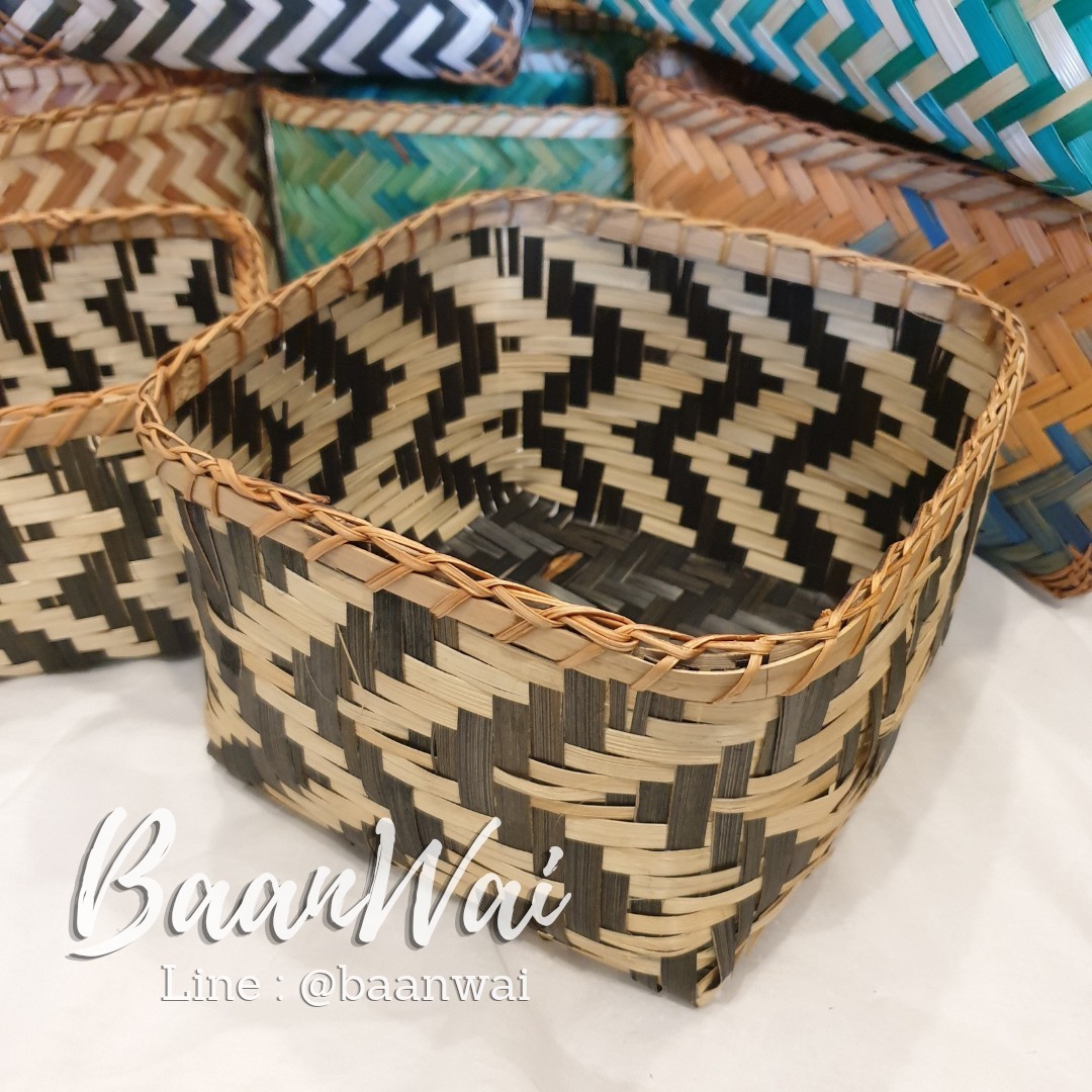 กล่องไม้ไผ่ ทรงเหลี่ยม กล่องลิ้นชัก (ยกชุด 2 ขนาด)