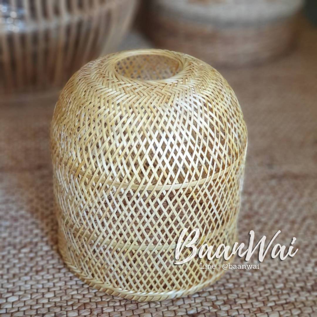 โคมไฟไม้ไผ่ ทรงสุ่มสานไขว้