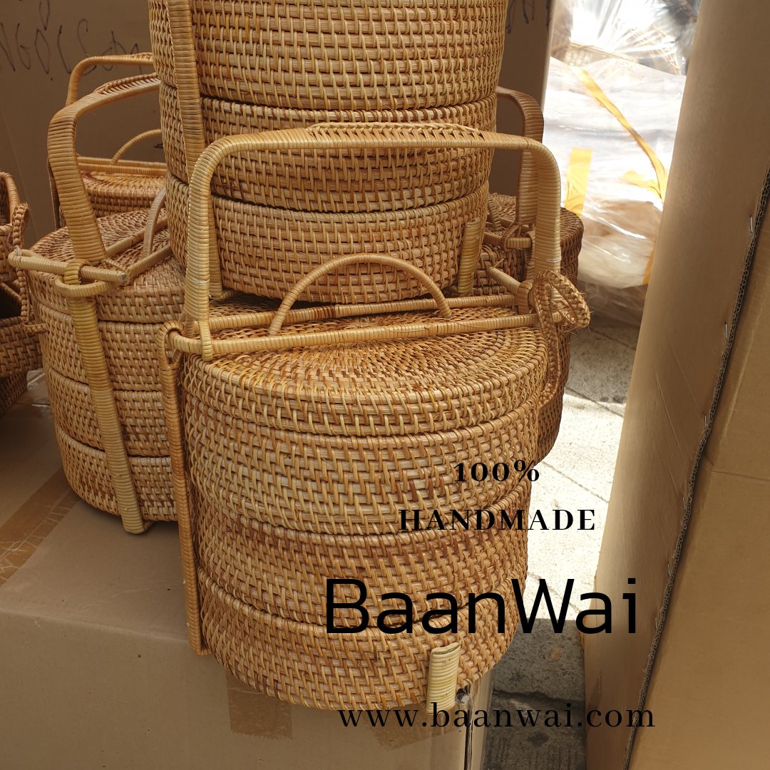 ปิ่นโตหวาย ปิ่นโตหวายแท้ 3 ชั้น