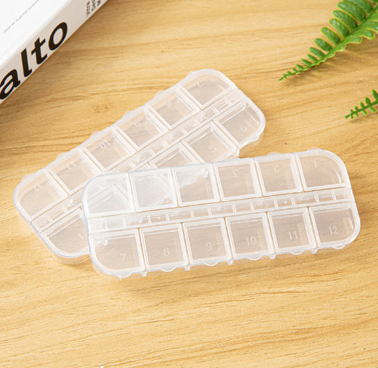 กล่องใส่ยา,กล่องใส่ยาพลาสติก,กล่องใส่ยา12ช่อง