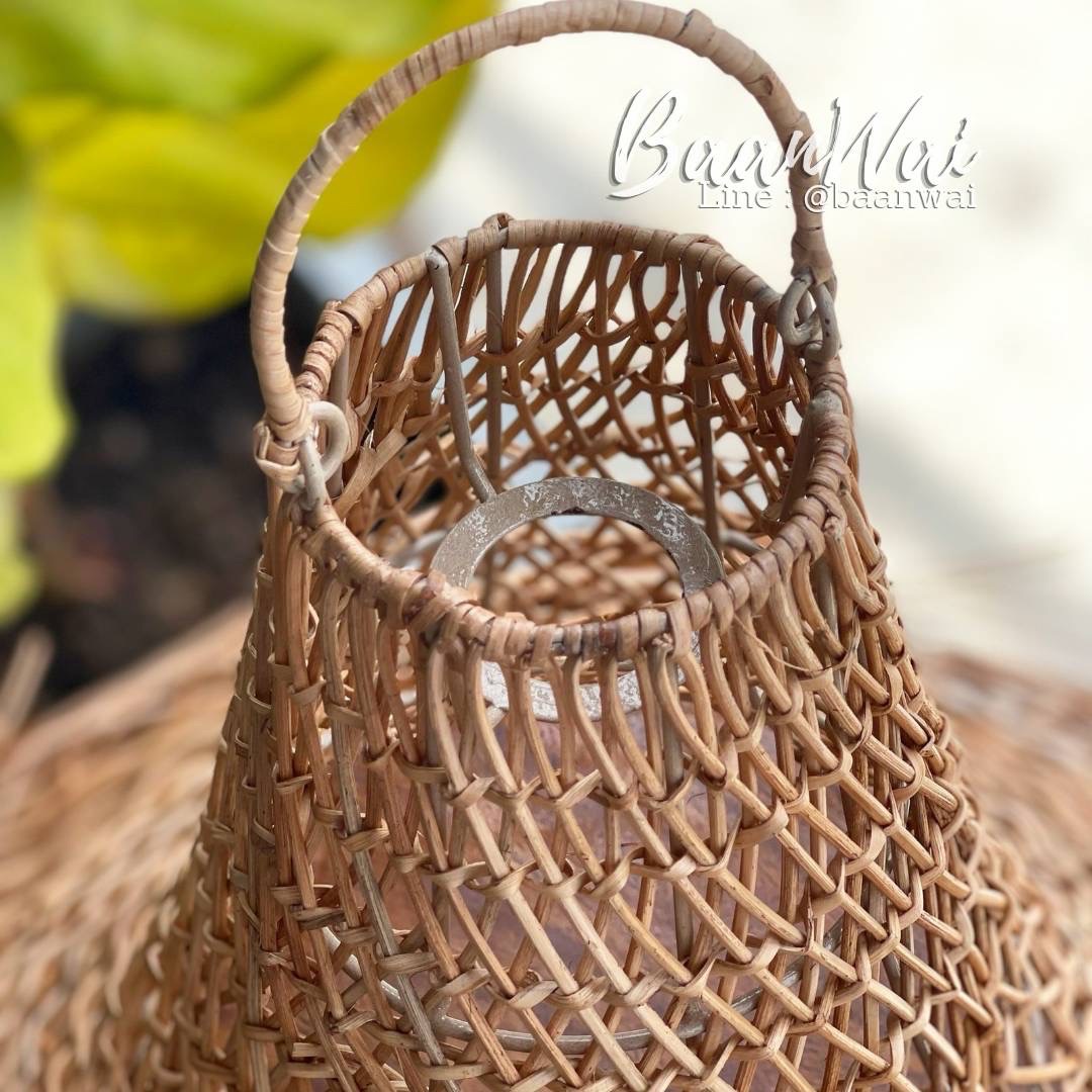 โคมไฟหวาย สไตล์บาหลี ขนาด 70 * 47 cm