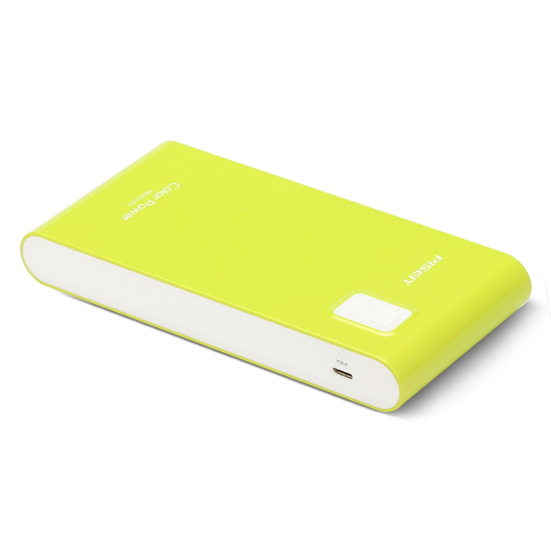 PISEN แบตสำรองแท้ 9,600 mAh พาวเวอร์แบงค์ Color Power รุ่น TS-D158 สวิตซ์ไฟ LED เก็บประจุเต็มที่ได้ยาวนาน USB 5V-2A ชาร์จแบตมือถือได้มากกว่า 10 ครั้ง พกพาสะดวก - สีเขียวอ่อน