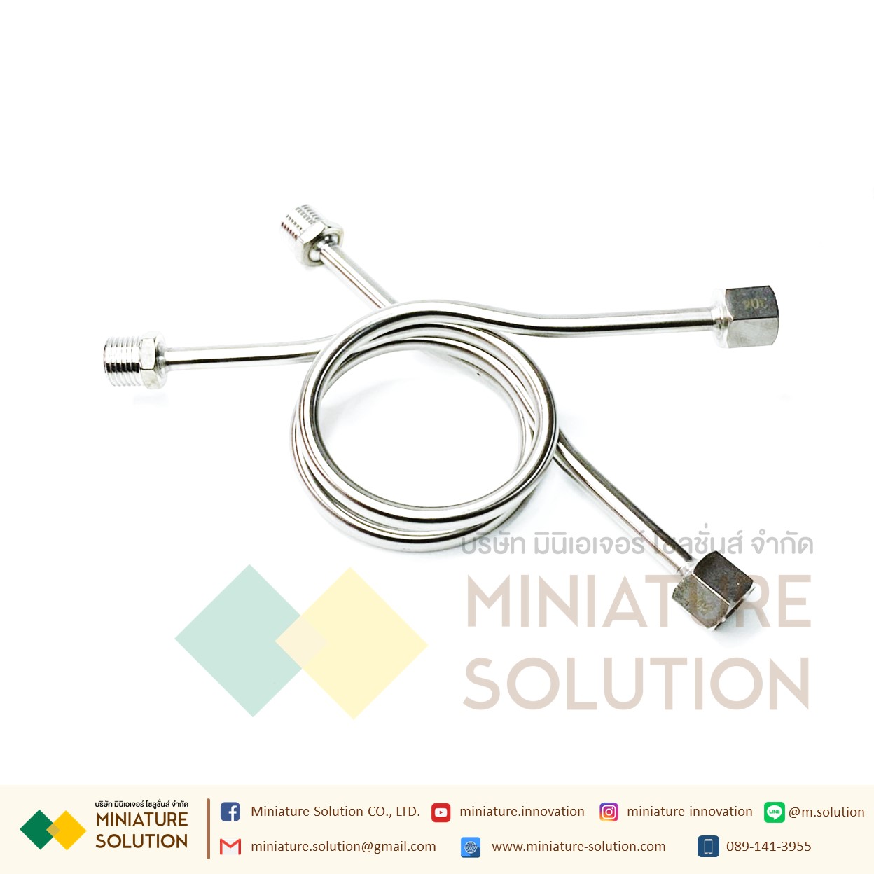 ข้อต่อแบบงอสแตนเลส ข้อต่อเฟล็กซ์สแตนเลส แบบงอ ข้อต่อท่อลม หัวแปลงท่อลม pressure gauge Transmitter intubation connector 6mm 8mm trachea connector M20X1.5 Stainless steel (Inner M20*1.5-outer 1/2 (most commonly used))