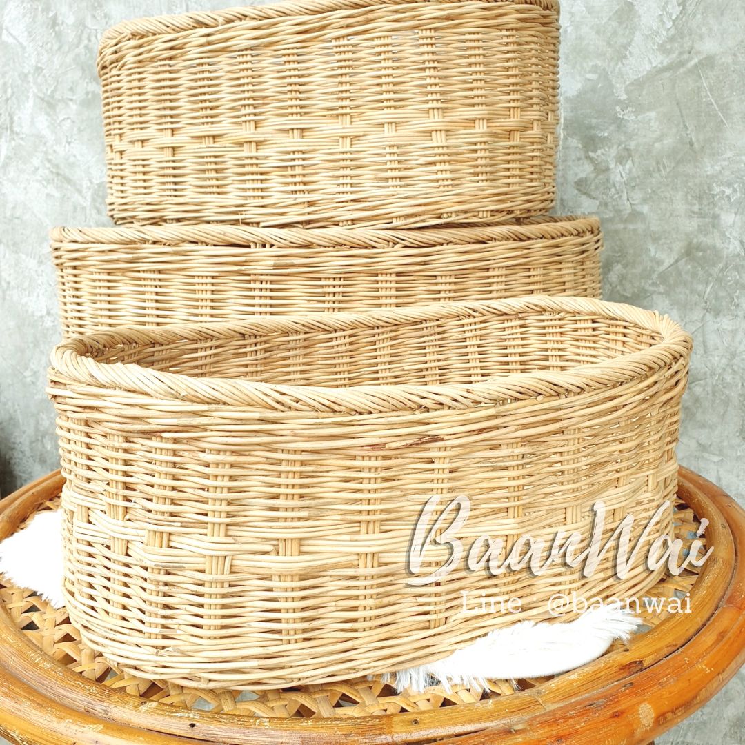ตะกร้าหวาย ตะกร้าหวายทรงรี