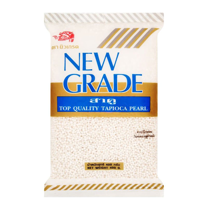 สาคูใบเตย ตรานิวเกรด New Grade Pandanus Tapioca Pearl 400 g. (05-8488)
