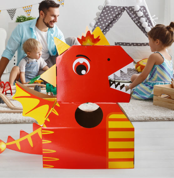 โมเดลไดโนเสาร์กระดาษ,ของเล่นลังกระดาษ,ของเล่นเด็กDIY