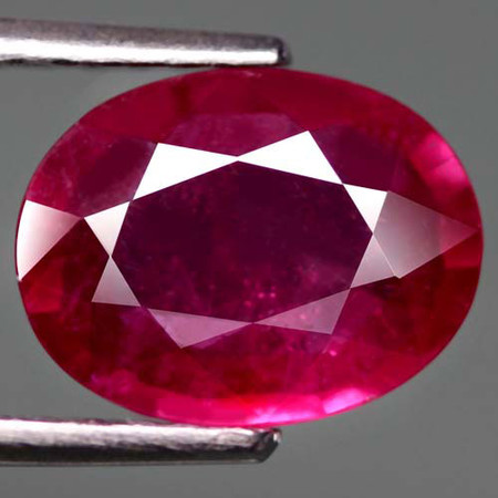 พลอยทับทิม (Ruby) 3.45 กะรัตสีแดงชมพู