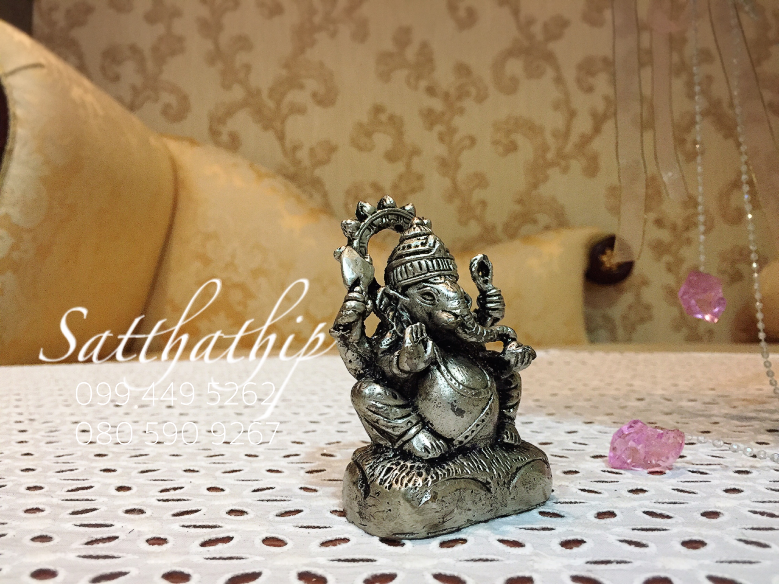 พระพิฆเณศปางสัมปทายะคเณศ (ทองเหลืองชุบเงิน) - Ganesha: Lord of Success