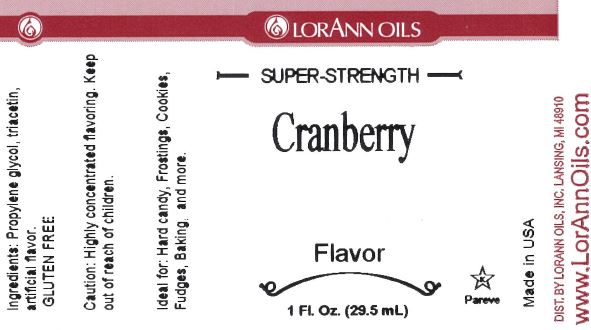 Lorann Super Strength Cranberry Flavor 1 oz. กลิ่นแครนเบอรี่เข้มข้น (06-7644)