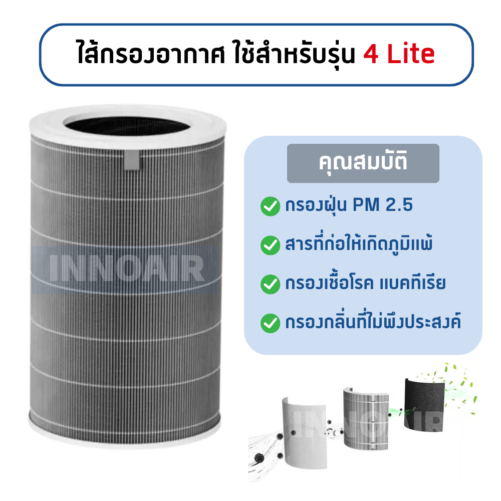 ไส้กรองอากาศ Xiaomi 4 Lite เครื่องฟอกอากาศ MI Xiaomi Smart Air Purifier 4 Lite Filter เสียวหมี่ AC-M17-SC