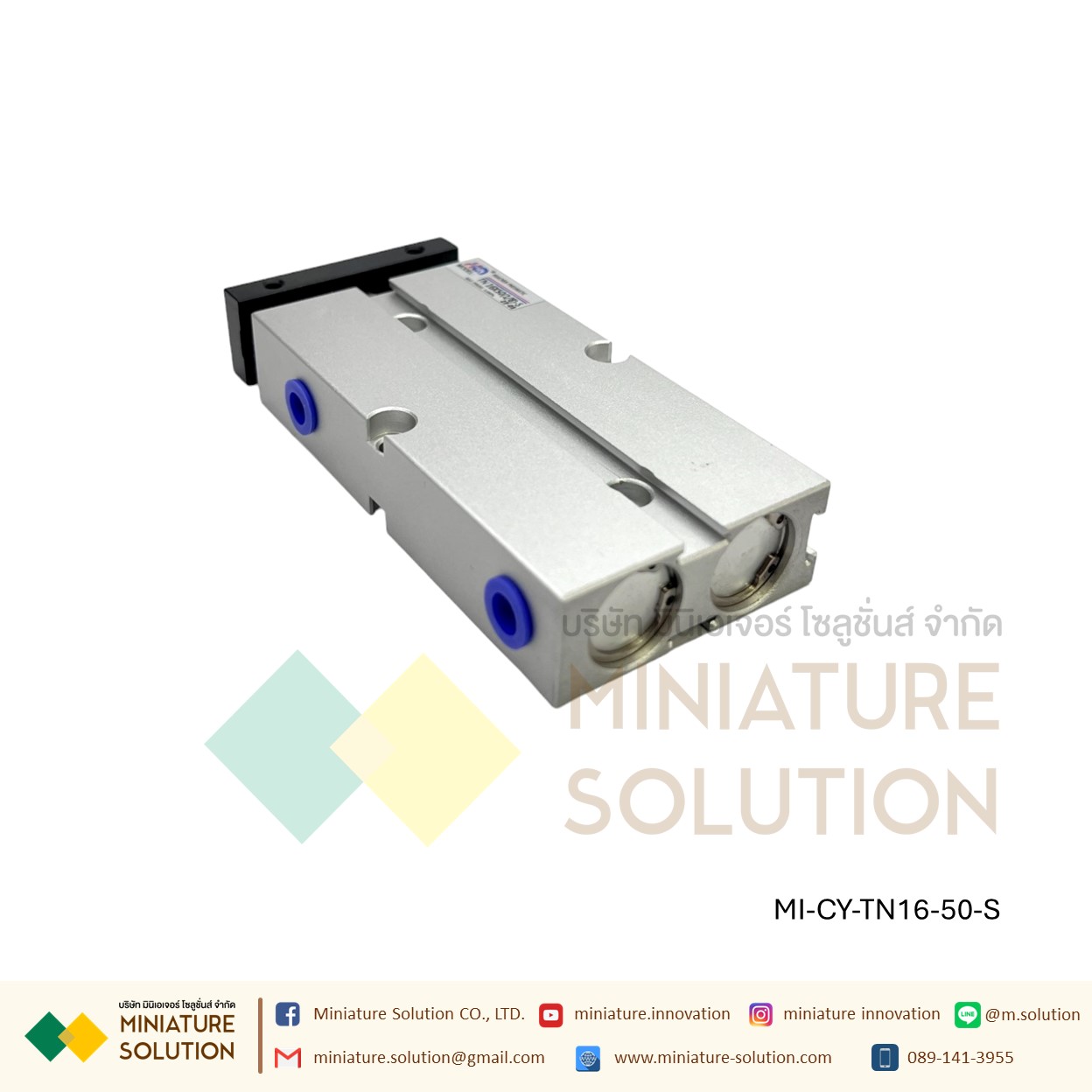 TN16 Series กระบอกสูบลมนิวเมติก 16 มม. กระบอกสูบเพลาคู่ pneumatic double rod double shaft cylinder M5X0.8 ก้านสูบคู่