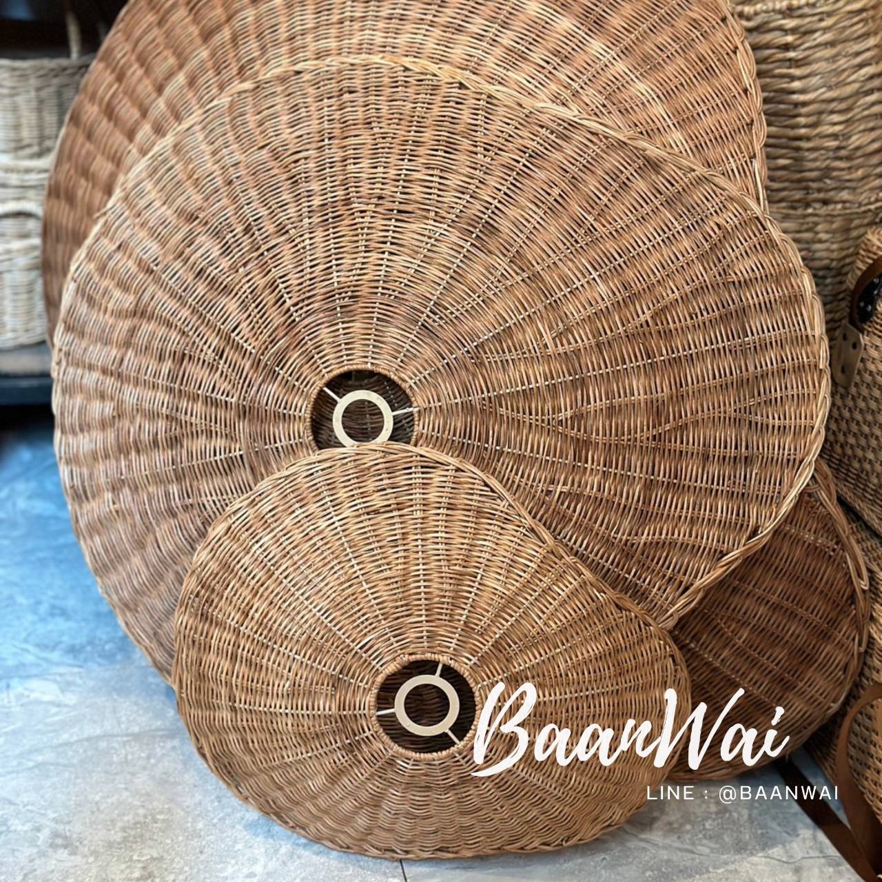 โคมไฟหวาย ทรงปลากระเบน สไตล์โมเดิร์น