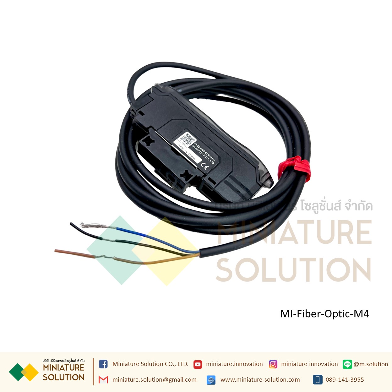 BERM เซนเซอร์ออปติคอล fiber optic sensor amplifier probe M3M4M6 หัวตรง M4 Diffuse Reflective Sensor พร้อมใช้งาน
