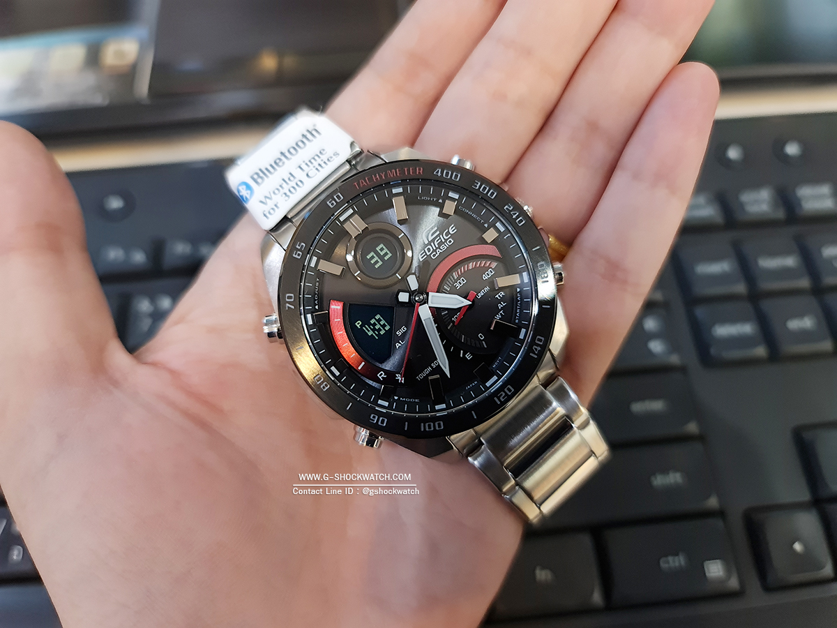 CASIO EDIFICE นาฬิกาข้อมือ นาฬิกากันน้ำ นาฬิกาของแท้ ประกันศูนย์ CMG 1 ปี รุ่น ECB-900DB-1A