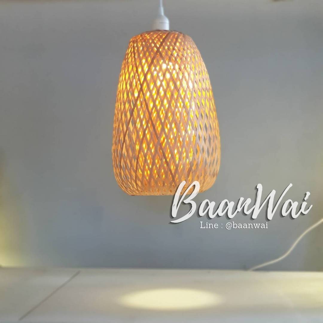 โคมไฟไม้ไผ่ ทรงรี