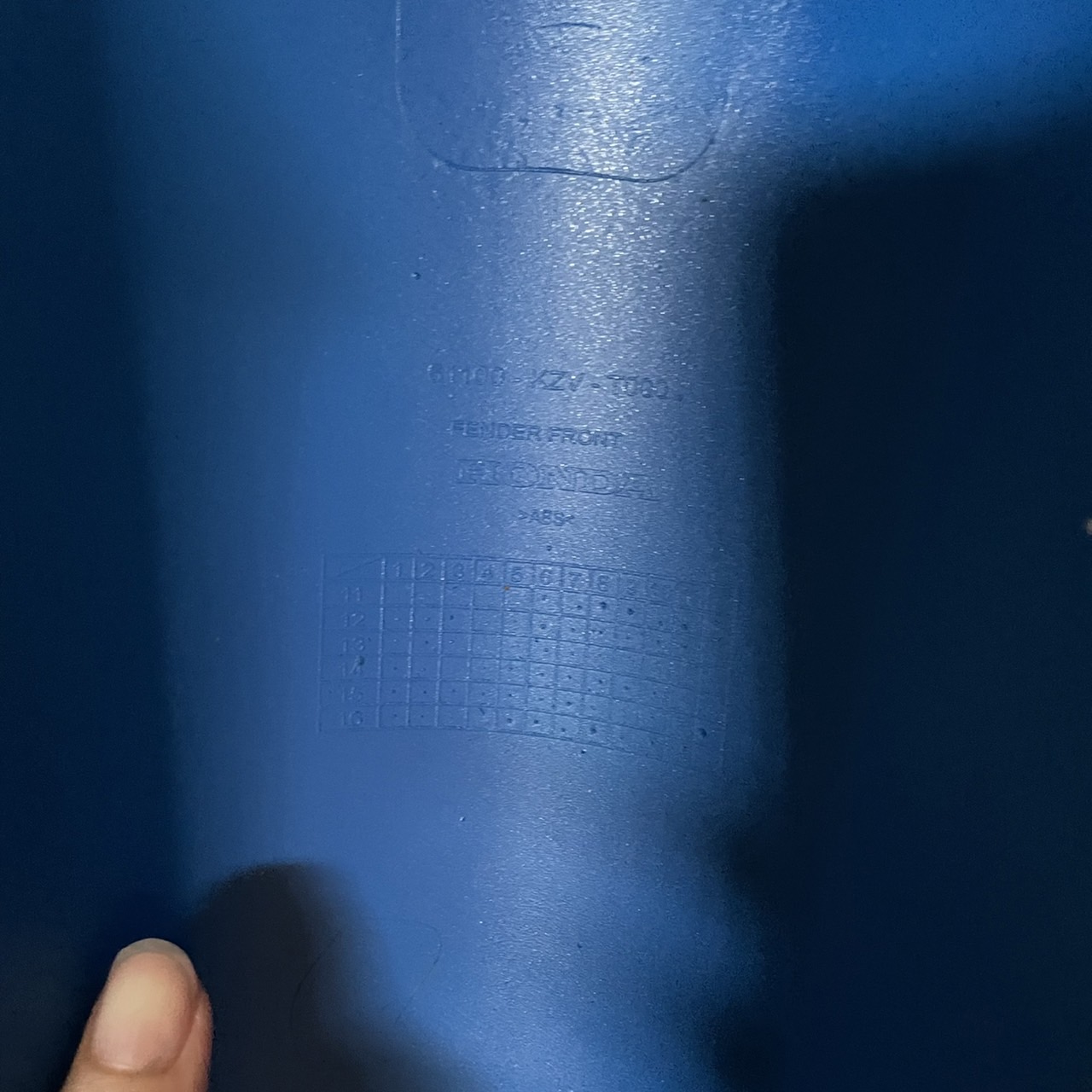 💨SPRAY 61100-KZV-T00YK บังโคลนหน้า รถสีน้ำเงิน-ขาว น้ำเงิน226 อะไหล่แท้พ่นสี