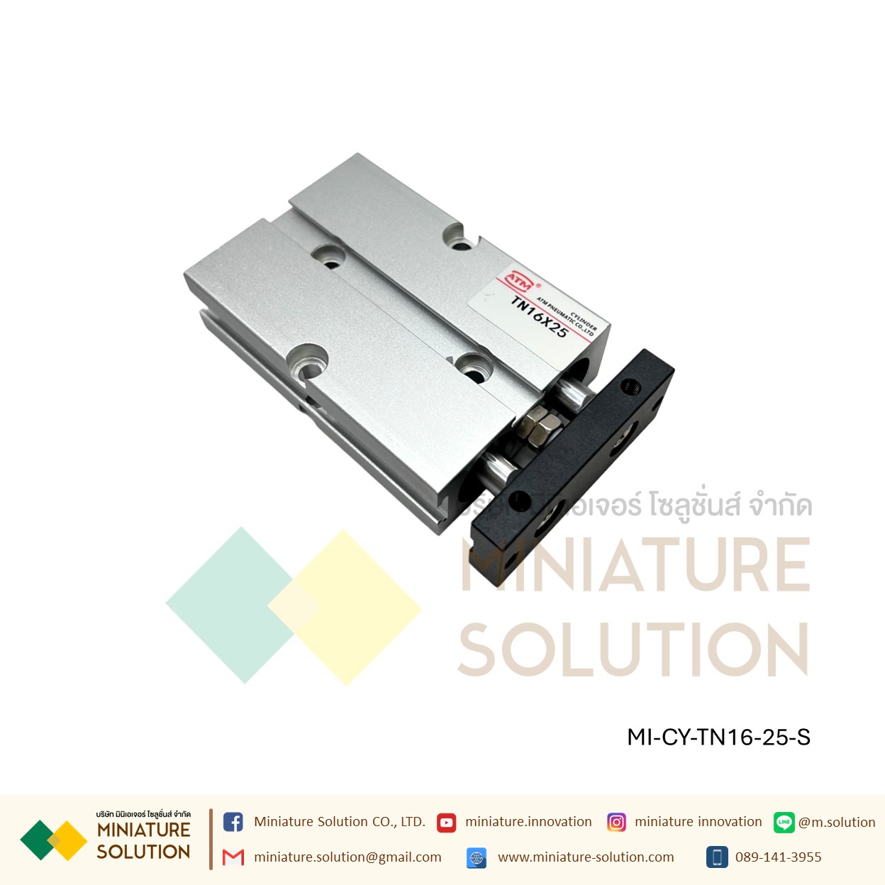 TN16 Series กระบอกสูบลมนิวเมติก 16 มม. กระบอกสูบเพลาคู่ pneumatic double rod double shaft cylinder M5X0.8 ก้านสูบคู่