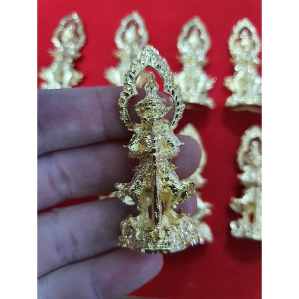 ท้าวเวสสุวรรณ เนื้อตะกั่วชุบทอง สูง2นิ้ว