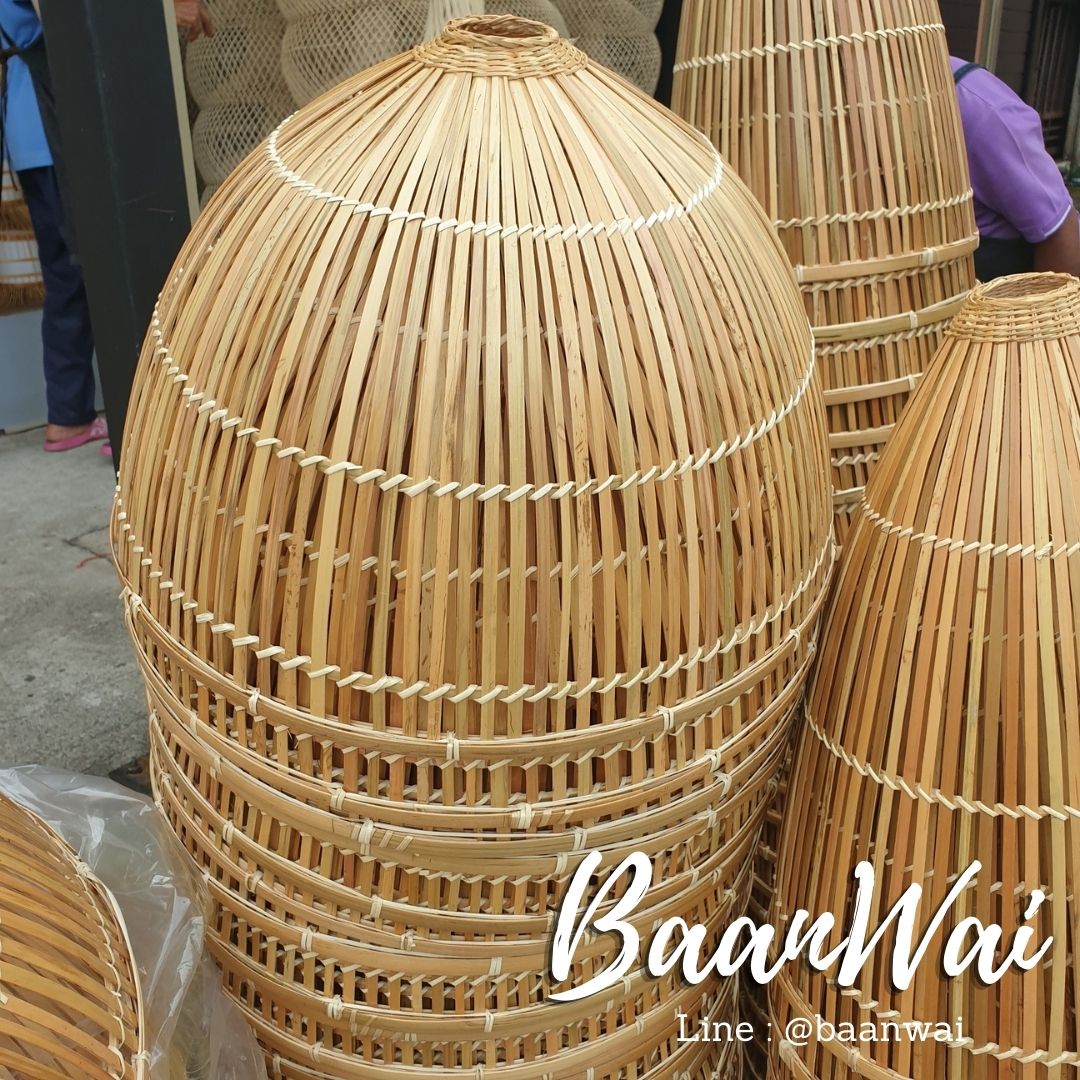 โคมไฟไม้ไผ่ ทรงสุ่มกลม