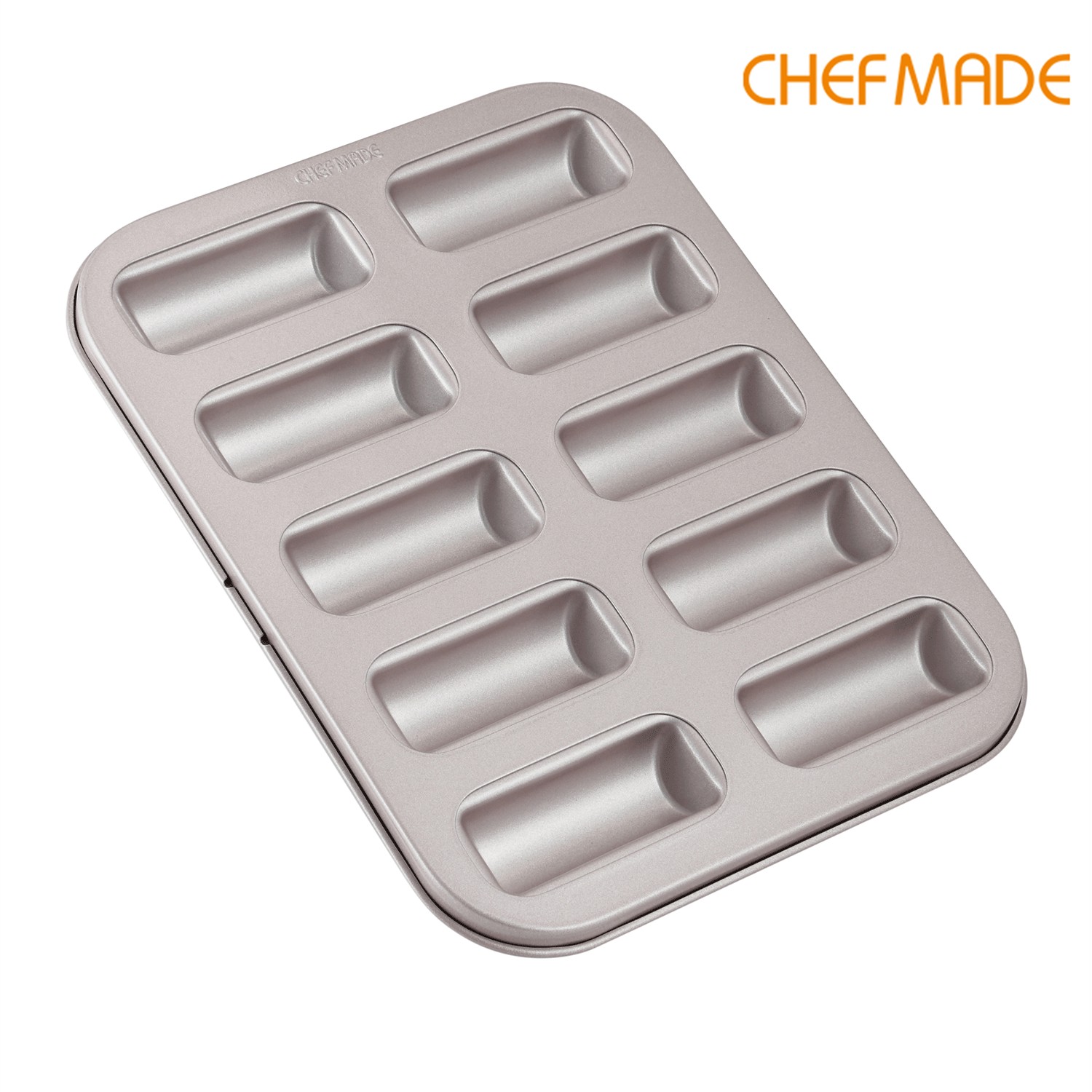 Chef Made WK 9839 10 Cup Non Stick Cigar Financier Mold (11-8167)