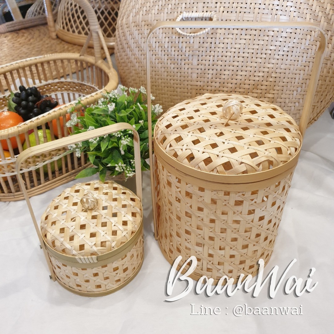 ปิ่นโตไม้ไผ่ ลายคูณ