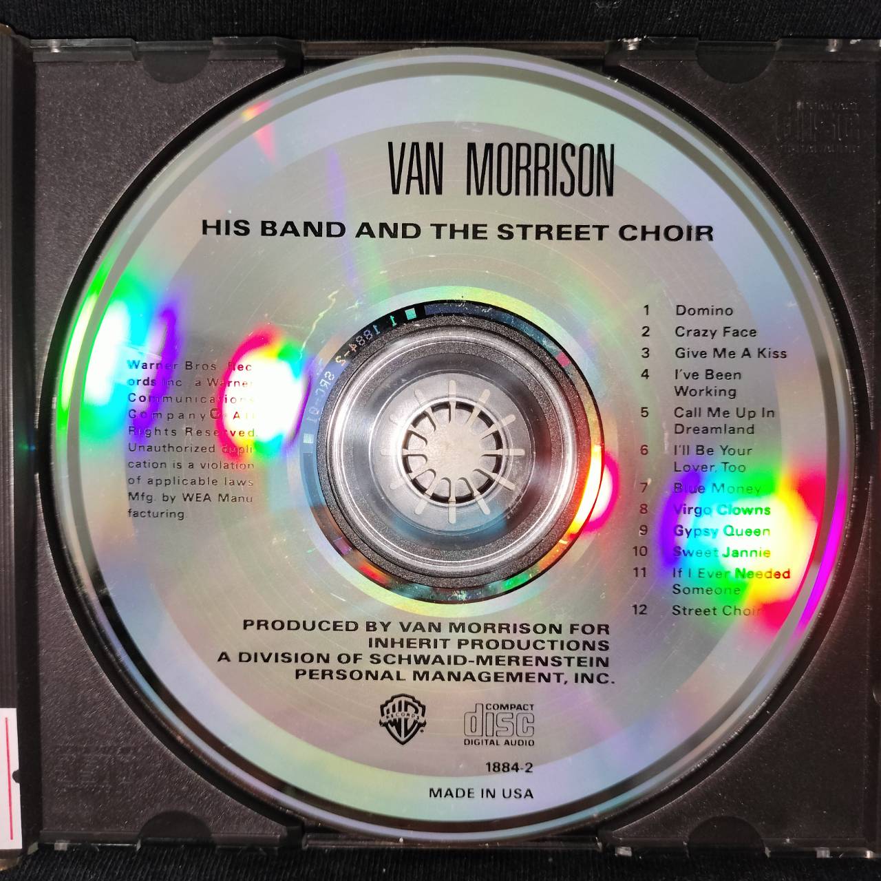 Van Morrison – His Band And The Street Choir / USA / ปกหลังมีจุดเหลือง / แผ่นดี