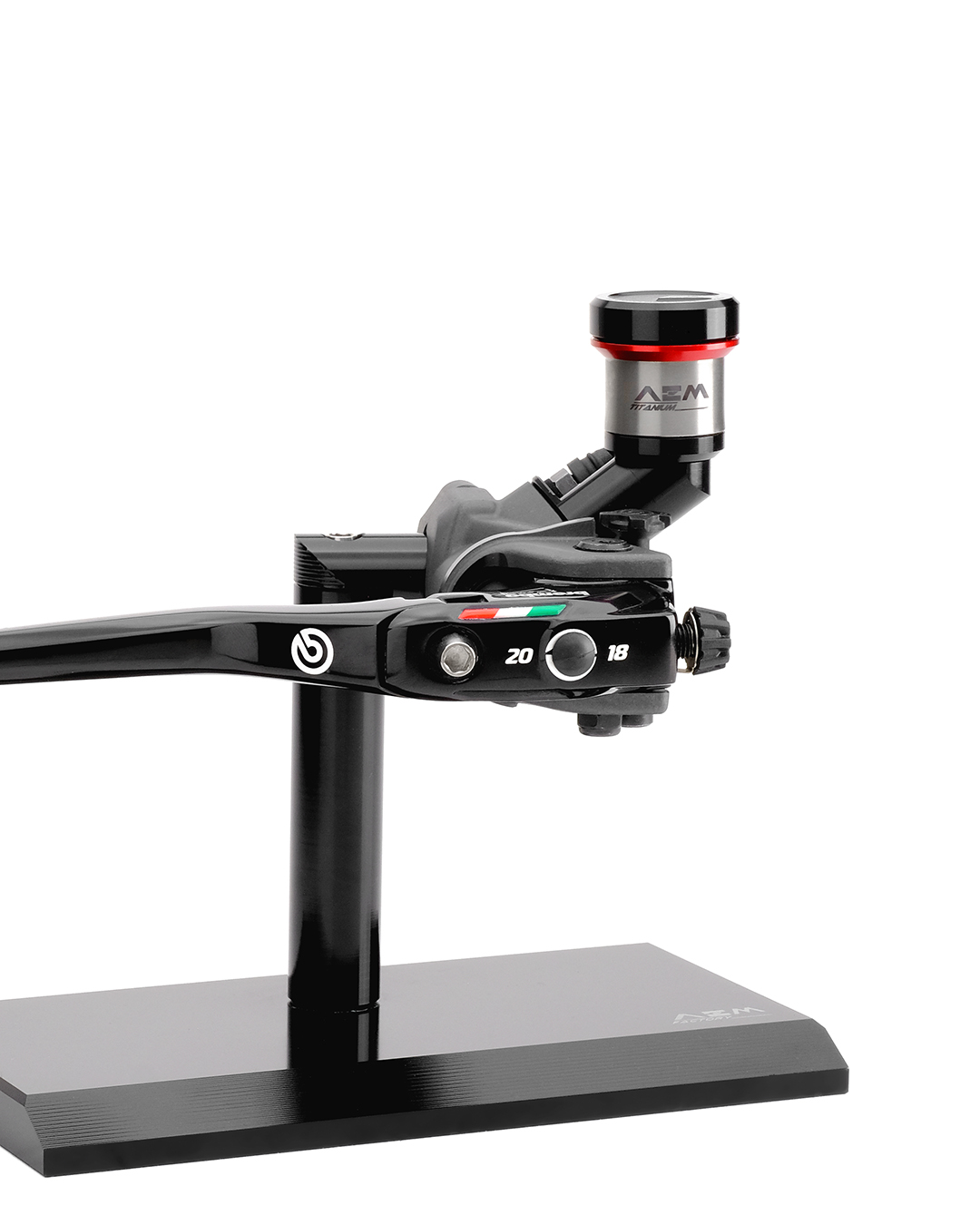 กระปุกน้ำมันเบรค AEM Factory ไทเทเนียม สำหรับปั๊ม Brembo corsa corta / RR แบบไม่ต้องใช้ขาจับ ราคาต่อข้าง