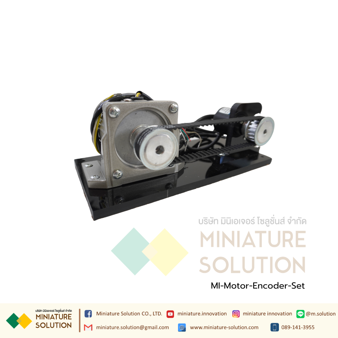 ชุดมอเตอร์ 220VAC 3 เฟส พร้อม Encoder สายพาน 3IK15A-S สำหรับทดสอบ INVERTER ชุดฝึก