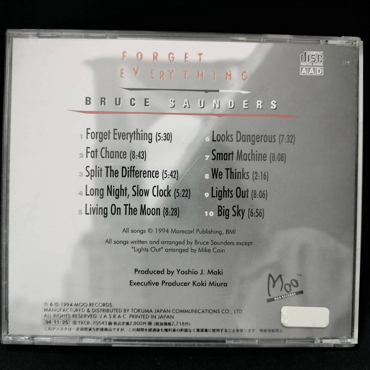 Bruce Saunders – Forget Everything / JAPAN / แผ่นดี / มี Obi