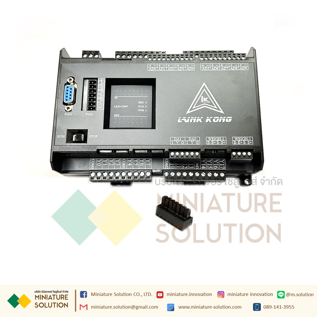 PLC LK3U-32MT-10AD-2DA MITSU GXWork (มีช่องวัด Load Cell)