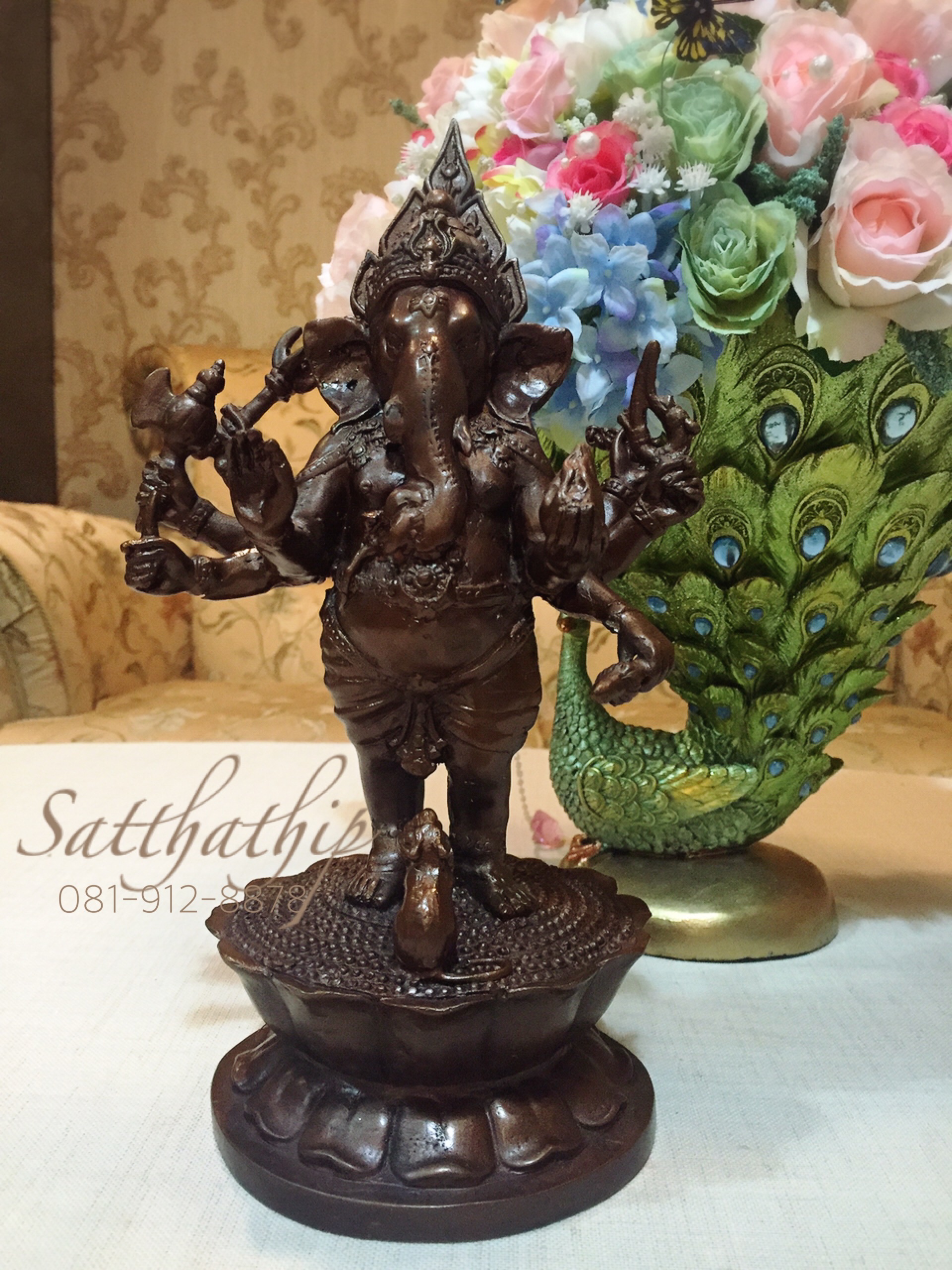 พระพิฆเนศ ปางประทานพร (ทองเหลืองรมดำ) - Ganesha: Lord of Success