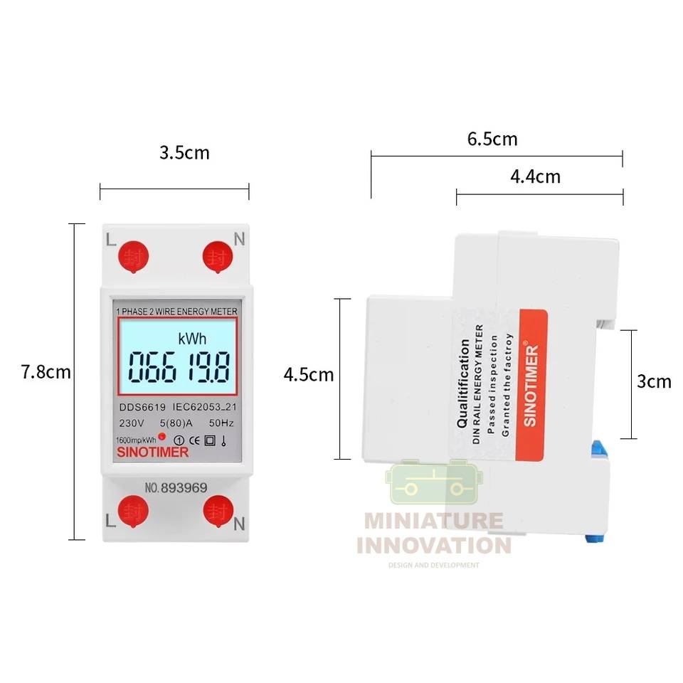 DDS6619-008 Single เฟส สองสาย LCD ดิจิตอลแสดง Wattmeter Power พลังงานไฟฟ้ากิโลวัตต์ AC 230V 50Hz DIN RAIL