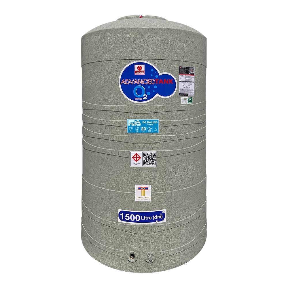 ถังเก็บน้ำบนดินPE ADVANCE O2 ความจุ 1500 ลิตร รุ่น O2S-1500 **แถมลูกลอยฟรี**