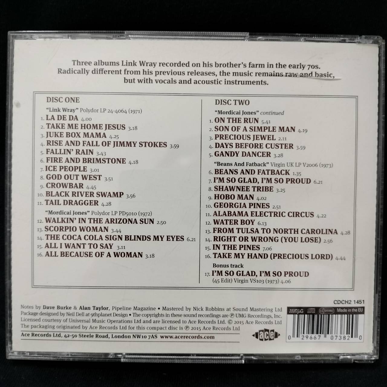 Link Wray – 3-Track Shack / EU / ปกในมีจุดเหลือง / 2CD / แผ่นสวย+แผ่นดี