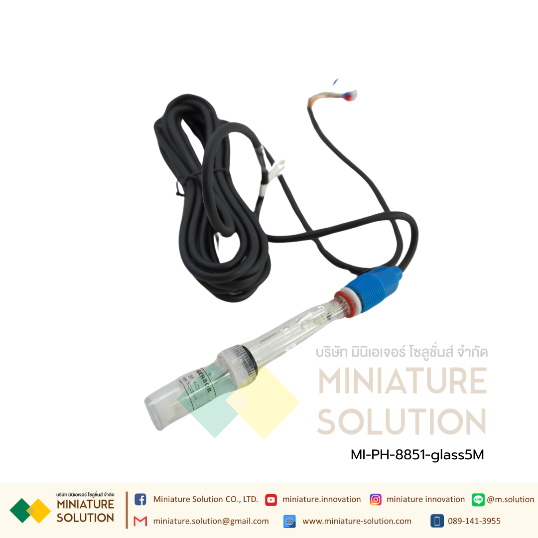 เซนเซอร์ PH สำหรับ Controller รุ่น PH-8851 High temperature glass electrode (5m temperature compensation)