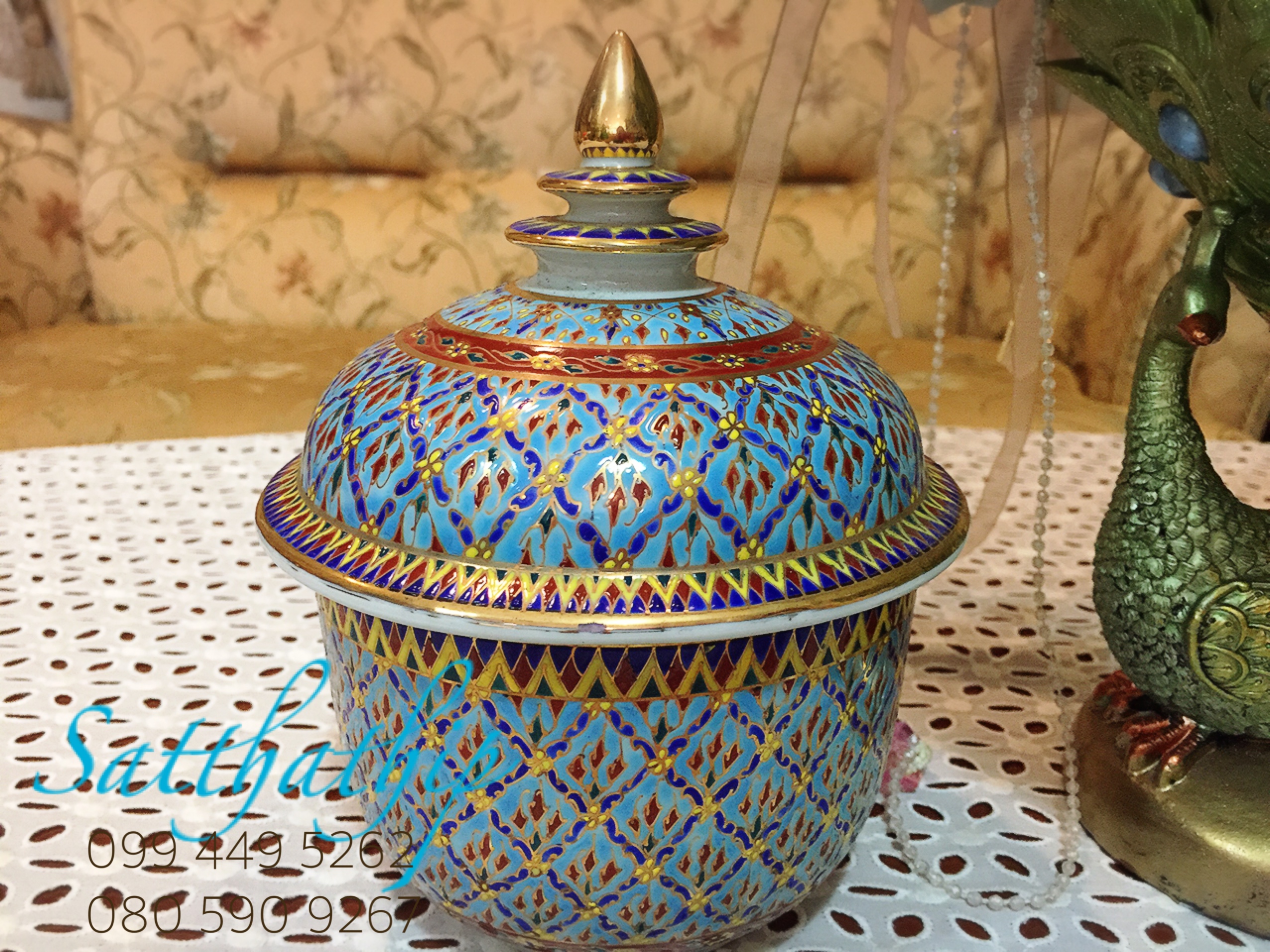 โกศอัฐิ เบญจรงค์ - โถ เบญจรงค์ - โถบรรจุอัฐิ