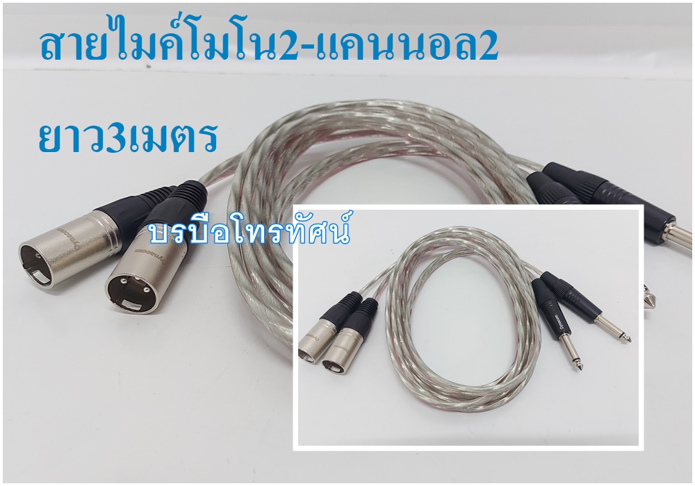 สายนำสัญญาณเสียง สายแปลงไมค์โมโน2 ออก