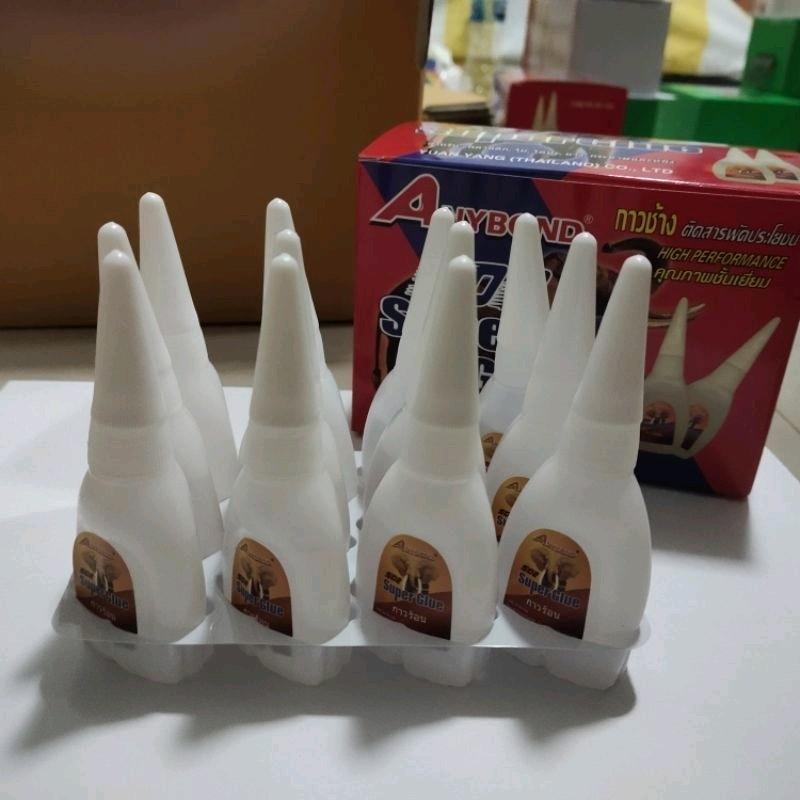 กาว Anybond ขายยกกล่อง แห้งเร็ว ของแท้ กาวช้าง Anybond 20 กรัม กาว 502 Super Glue กาวร้อนแห้งเร็ว ติดทนนาน กาวติดงานไม้ กาวติดพลาสติก กาวติดหนัง กาว