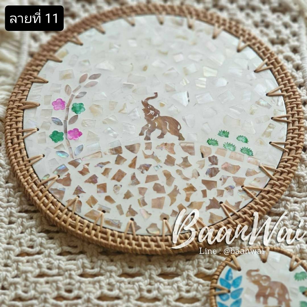 แผ่นรองจานเปลือกหอยมุก