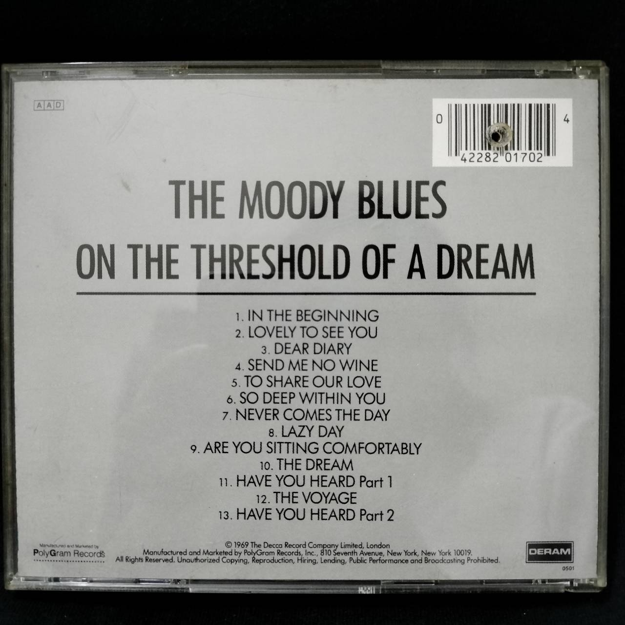 The Moody Blues – On The Threshold Of A Dream / USA / ปกเจาะ / แผ่นดี