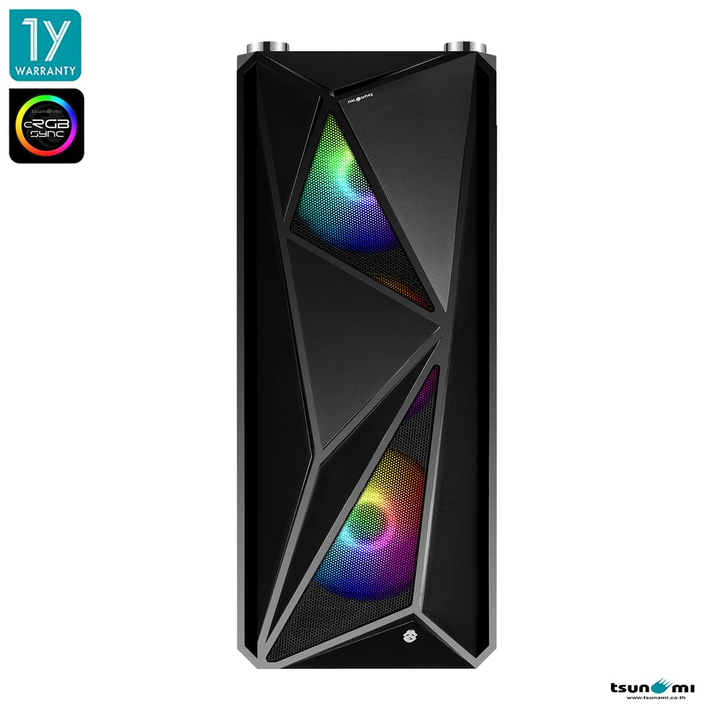 TSUNAMI GALAXY G15 ABLAZE TG ATX CASE BLACK FANx4