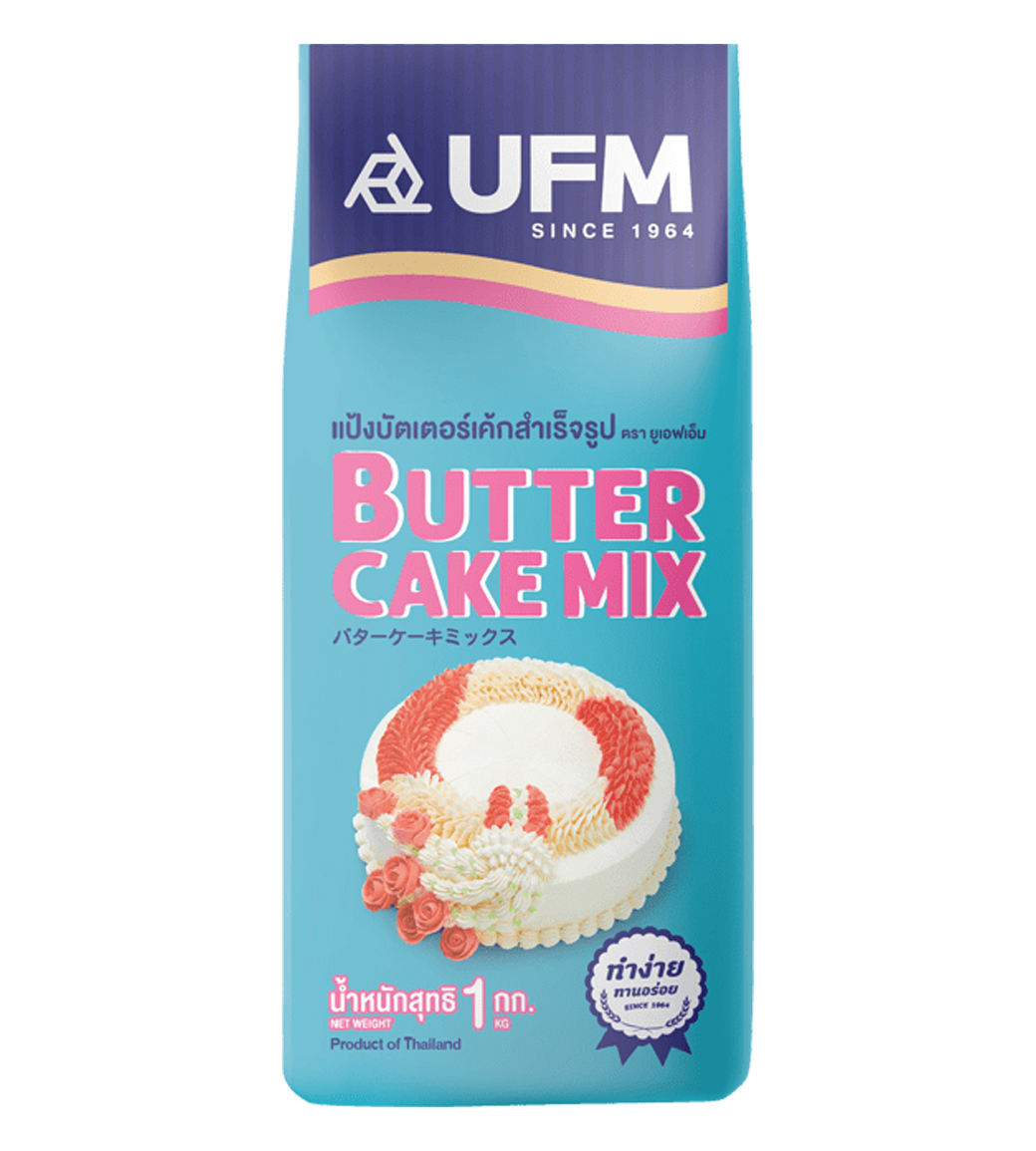 (ยกลัง) แป้งบัตเตอร์เค้กมิกซ์สำเร็จรูป พวงมาลัย ตรา UFM Butter Cake Mix 1 kg. ยกลัง 10 ถุง (01-0074-11)