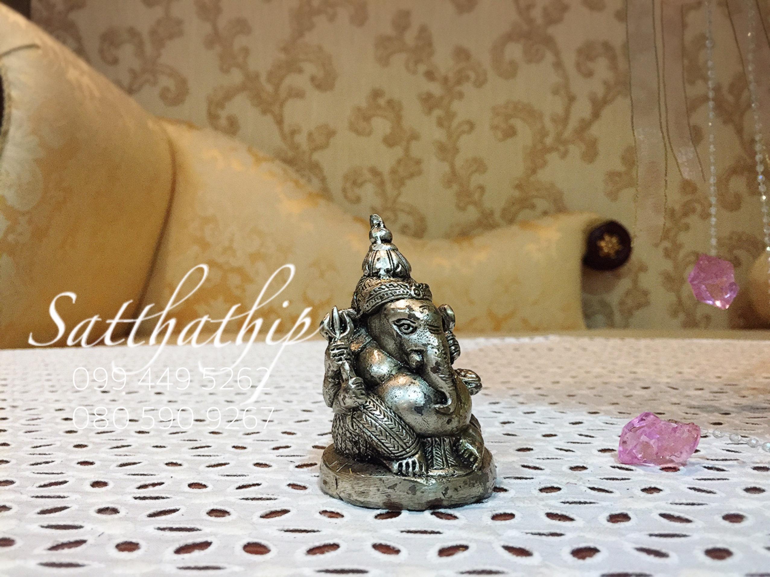 พระพิฆเนศปาง พระรีนาโมจัน คณปติ (ทองเหลือง ชุบเงิน) - Ganesha: Lord of Success