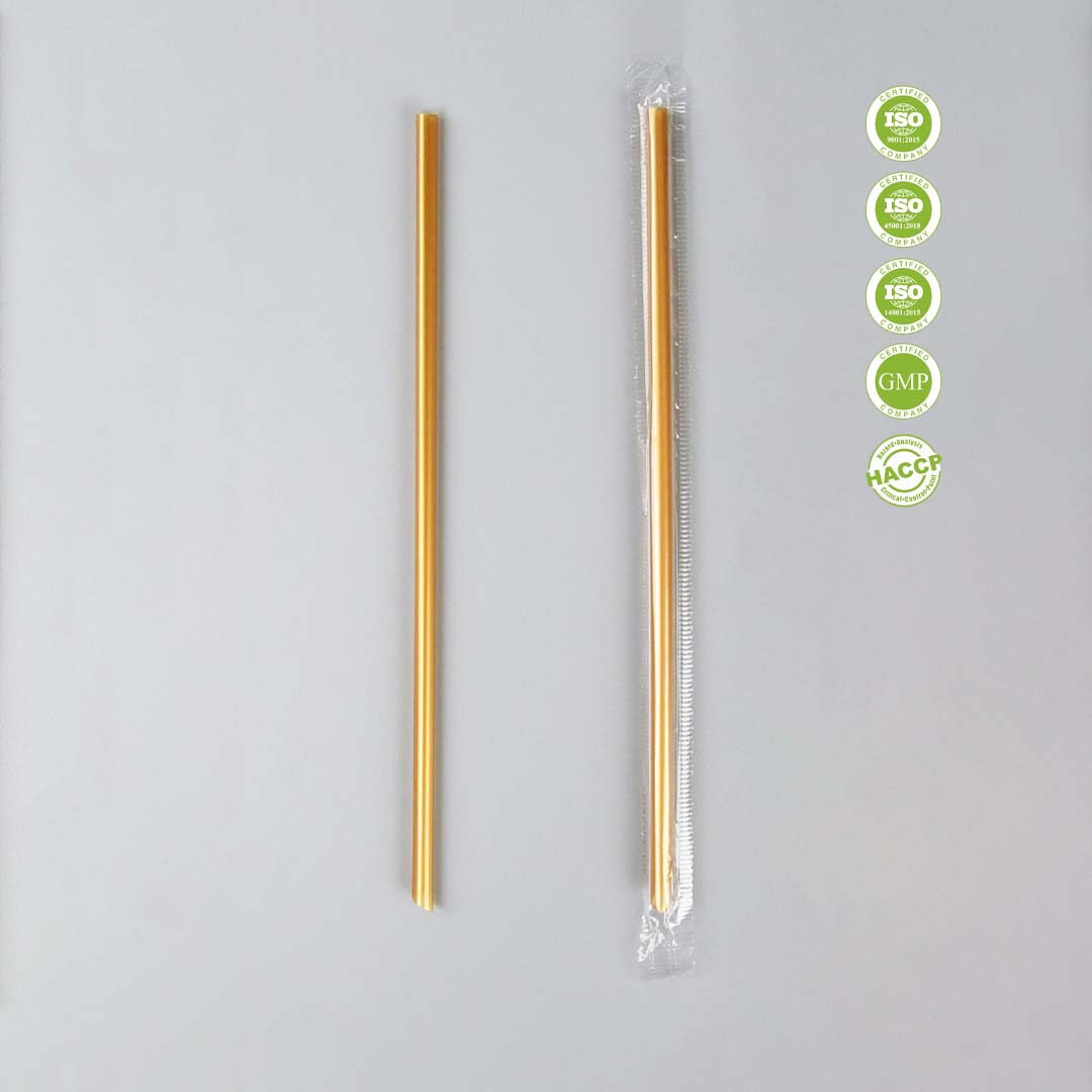 หลอดตรงปลายแหลม สีทอง ห่อฟิลม์ ขนาด 6 มม. บรรจุ 100 เส้น (09-9065)