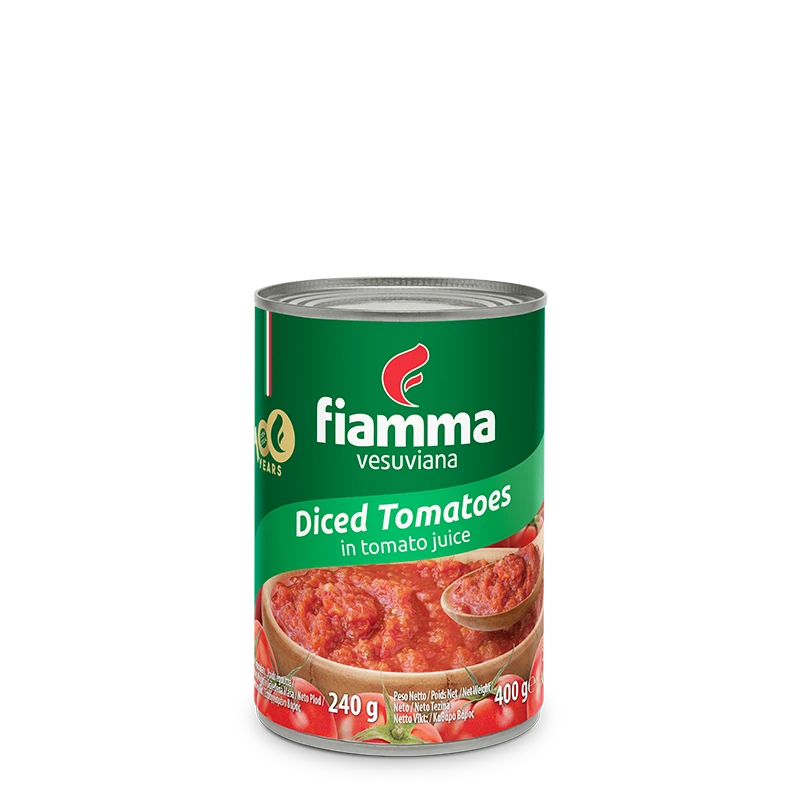 Fiamma Diced Tomatoes in Tomato Juice มะเขือเทศหั่นเต๋าในน้ำมะเขือเทศ 400 g. (05-8130)